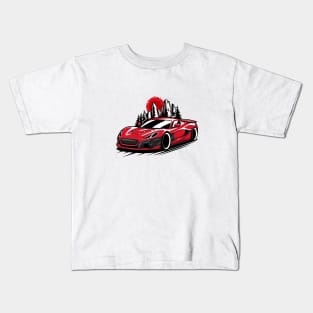 Red Rimac Nevera Mountains Kids T-Shirt